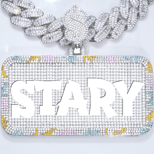 CUSTOM LETTER NECKLACE 3D COLORFUL SQUARE