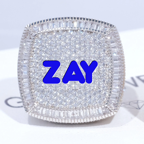 CUSTOM LETTER 3D ICED RING