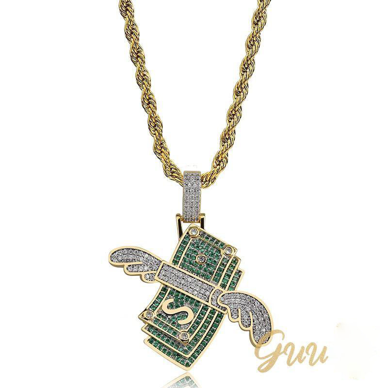 18K Gold-Plated AAA CZ Money Personality Pendant - The GUU Shop