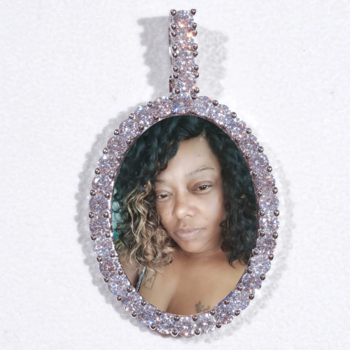 Large 3D Oval Custom Picture Pendant