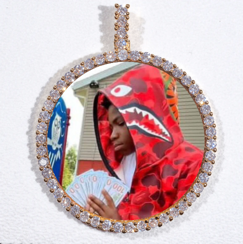 LARGE 3D CIRCLE CUSTOM PICTURE PENDANT
