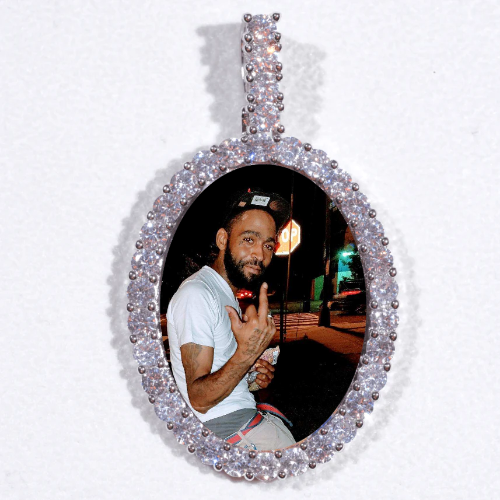 Large 3D Oval Custom Picture Pendant
