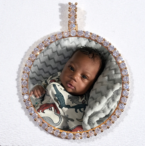 LARGE 3D CIRCLE CUSTOM PICTURE PENDANT