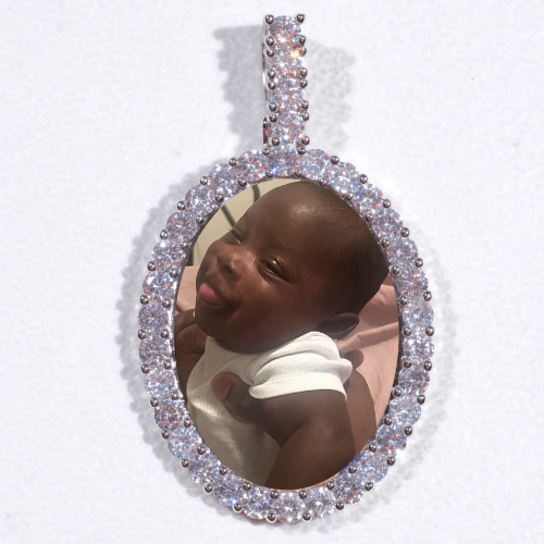 Large 3D Oval Custom Picture Pendant