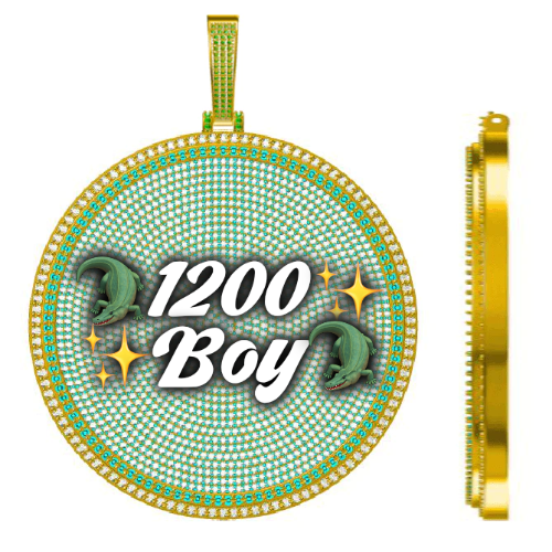 CUSTOM LETTER NECKLACE 3D BIG DISC