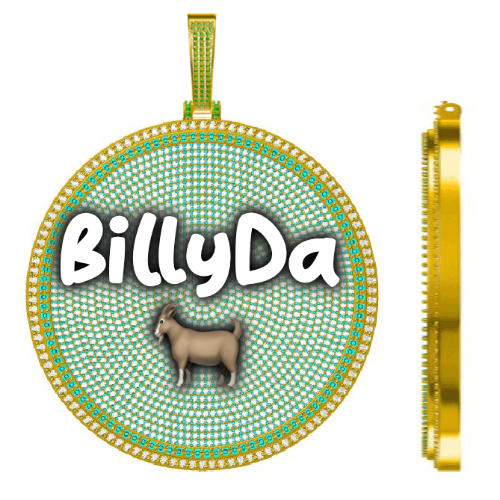 CUSTOM LETTER NECKLACE 3D BIG DISC