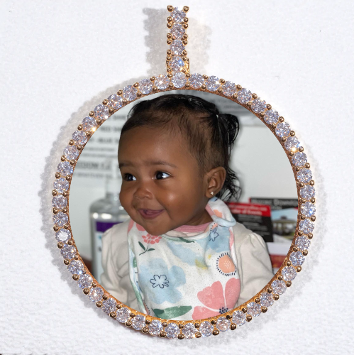 LARGE 3D CIRCLE CUSTOM PICTURE PENDANT