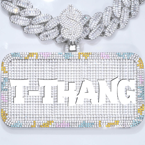 CUSTOM LETTER NECKLACE 3D COLORFUL SQUARE