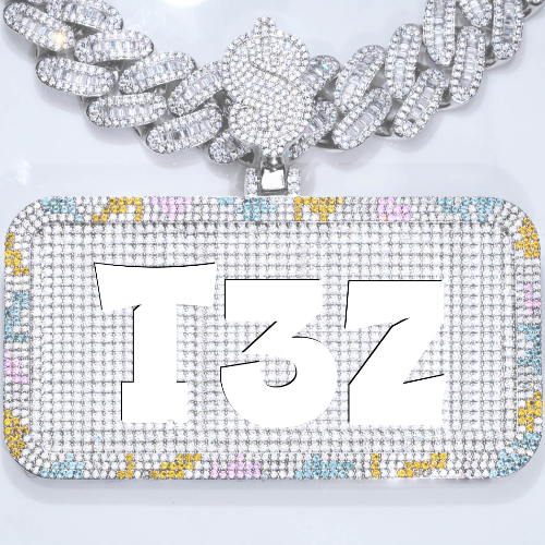 CUSTOM LETTER NECKLACE 3D COLORFUL SQUARE