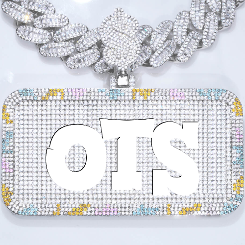 CUSTOM LETTER NECKLACE 3D COLORFUL SQUARE