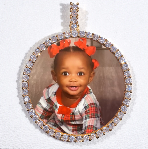 LARGE 3D CIRCLE CUSTOM PICTURE PENDANT