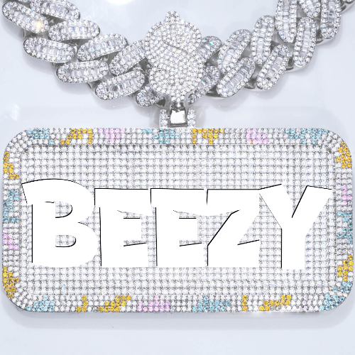 CUSTOM LETTER NECKLACE 3D COLORFUL SQUARE