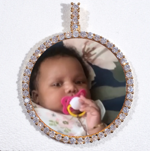 LARGE 3D CIRCLE CUSTOM PICTURE PENDANT