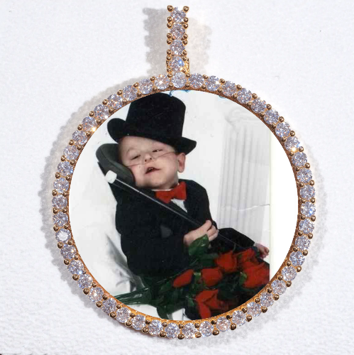 LARGE 3D CIRCLE CUSTOM PICTURE PENDANT