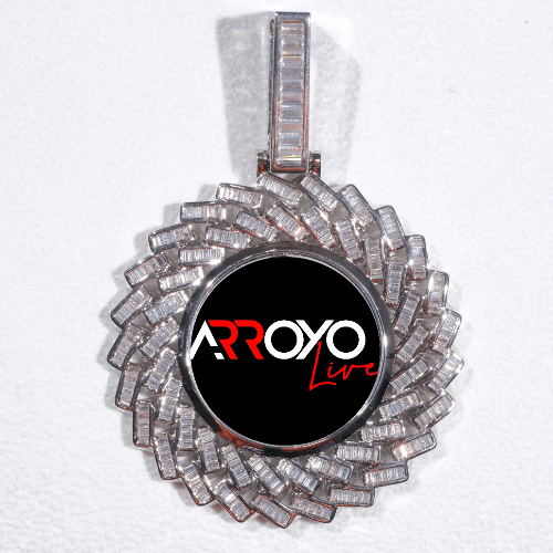 Large 3D Baguette Custom Picture Pendant