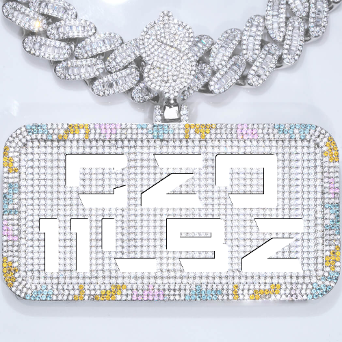 CUSTOM LETTER NECKLACE 3D COLORFUL SQUARE