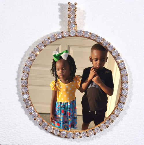 LARGE 3D CIRCLE CUSTOM PICTURE PENDANT