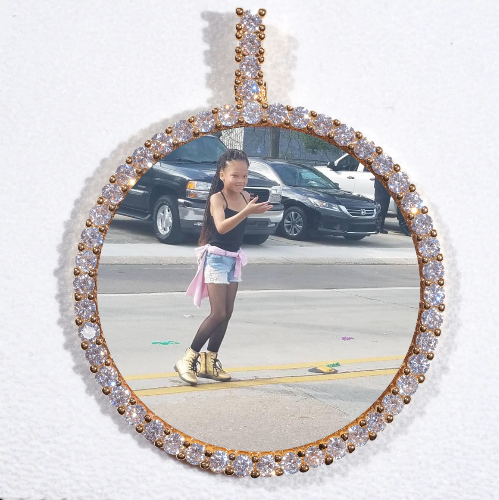 LARGE 3D CIRCLE CUSTOM PICTURE PENDANT