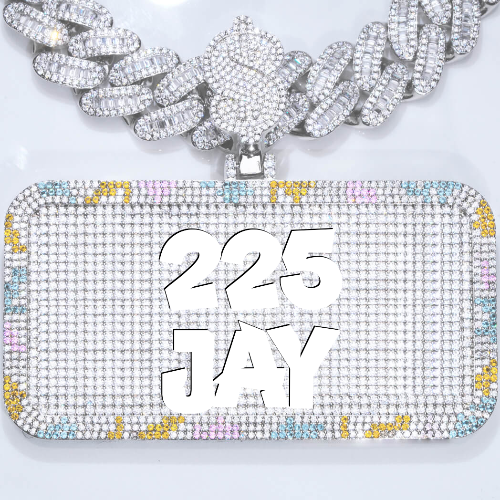 CUSTOM LETTER NECKLACE 3D COLORFUL SQUARE