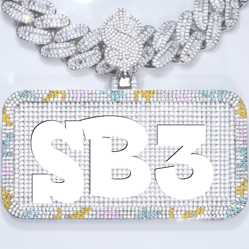 CUSTOM LETTER NECKLACE 3D COLORFUL SQUARE