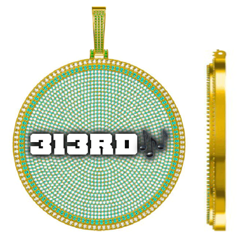 CUSTOM LETTER NECKLACE 3D BIG DISC