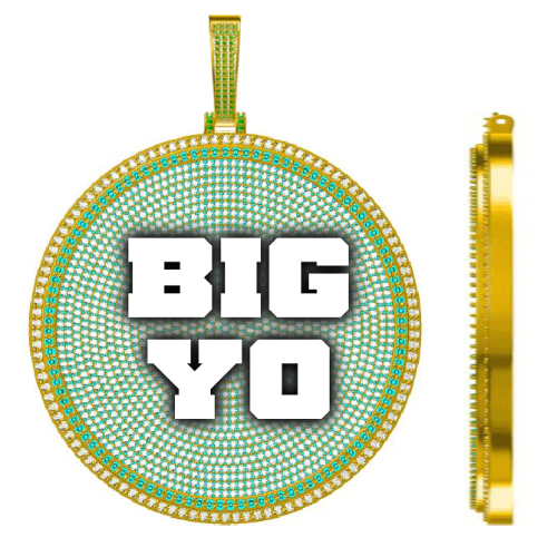 CUSTOM LETTER NECKLACE 3D BIG DISC