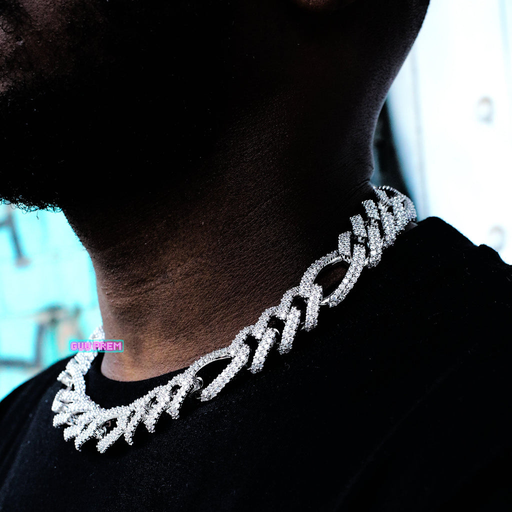 19mm Iced Figaro Chain - The GUU Shop
