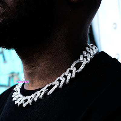 19mm Iced Figaro Chain - The GUU Shop