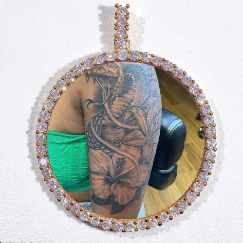 LARGE 3D CIRCLE CUSTOM PICTURE PENDANT