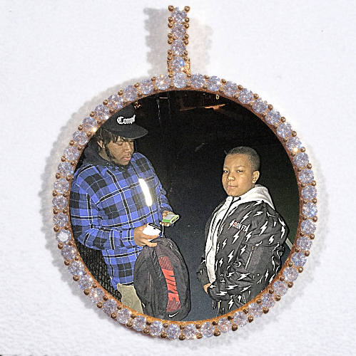 LARGE 3D CIRCLE CUSTOM PICTURE PENDANT