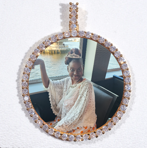 LARGE 3D CIRCLE CUSTOM PICTURE PENDANT