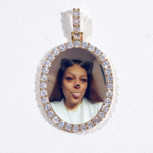 3D Oval Custom Picture Pendant