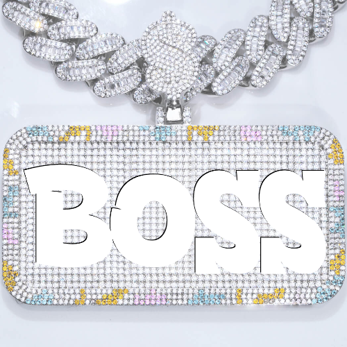 CUSTOM LETTER NECKLACE 3D COLORFUL SQUARE