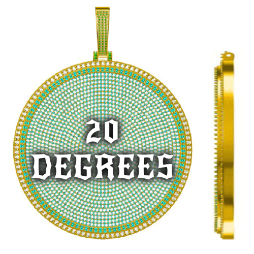 CUSTOM LETTER NECKLACE 3D BIG DISC
