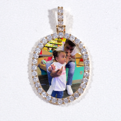 3D Oval Custom Picture Pendant