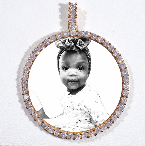 LARGE 3D CIRCLE CUSTOM PICTURE PENDANT