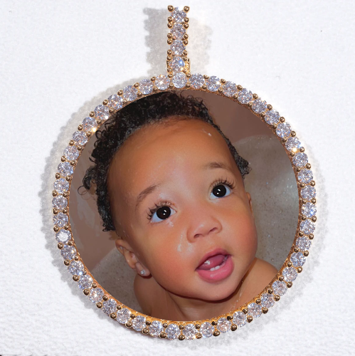 LARGE 3D CIRCLE CUSTOM PICTURE PENDANT