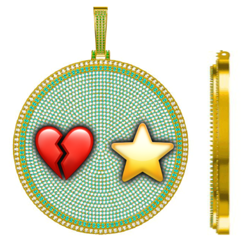 CUSTOM LETTER NECKLACE 3D BIG DISC
