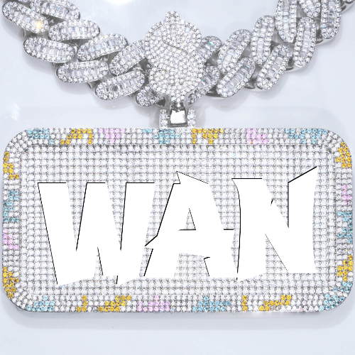 CUSTOM LETTER NECKLACE 3D COLORFUL SQUARE