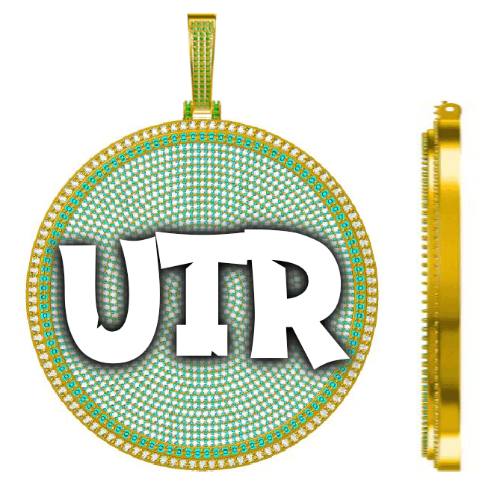 CUSTOM LETTER NECKLACE 3D BIG DISC