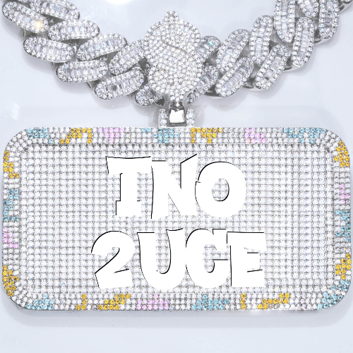 CUSTOM LETTER NECKLACE 3D COLORFUL SQUARE