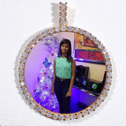 LARGE 3D CIRCLE CUSTOM PICTURE PENDANT