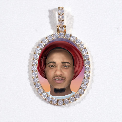 3D Oval Custom Picture Pendant