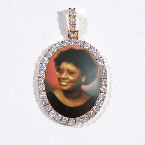 3D Oval Custom Picture Pendant