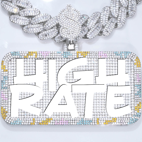 CUSTOM LETTER NECKLACE 3D COLORFUL SQUARE