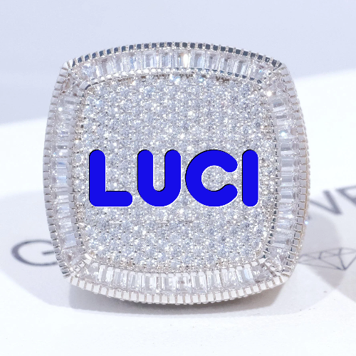CUSTOM LETTER 3D ICED RING