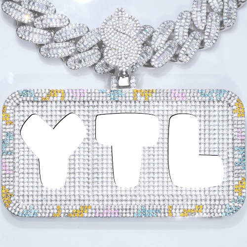 CUSTOM LETTER NECKLACE 3D COLORFUL SQUARE
