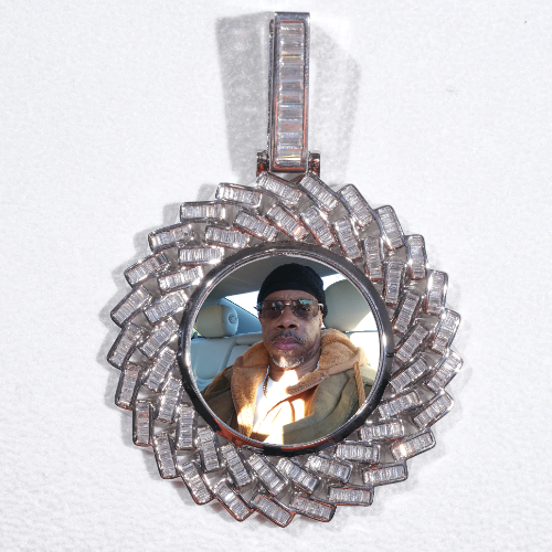 Large 3D Baguette Custom Picture Pendant