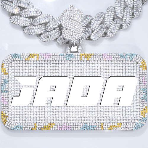 CUSTOM LETTER NECKLACE 3D COLORFUL SQUARE