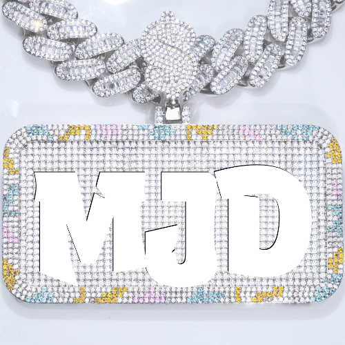 CUSTOM LETTER NECKLACE 3D COLORFUL SQUARE